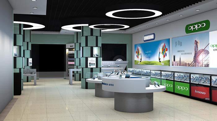 2016年最新、最熱手機(jī)店柱子的裝修設(shè)計(jì)案例效果圖
